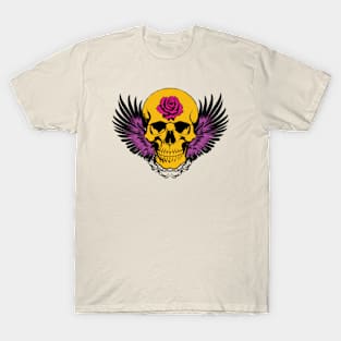 skull wing rose  abstract T-Shirt